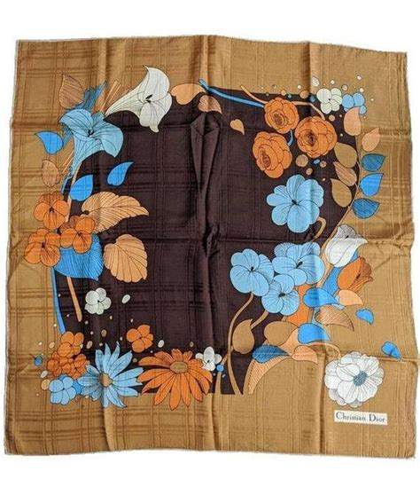 vintage christian dior scarf silk|Christian Dior silk scarf hibiscus.